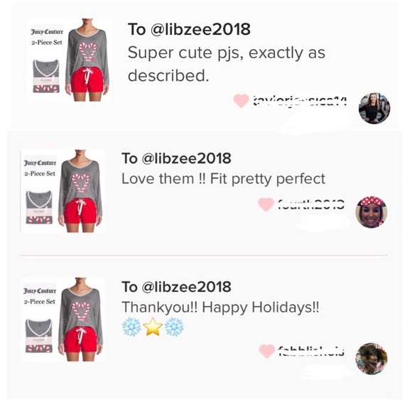 NWT 2-Piece Set Juicy Couture Christmas Pajamas Gray Red 🩵Price is Firm🩵 - Picture 6 of 12